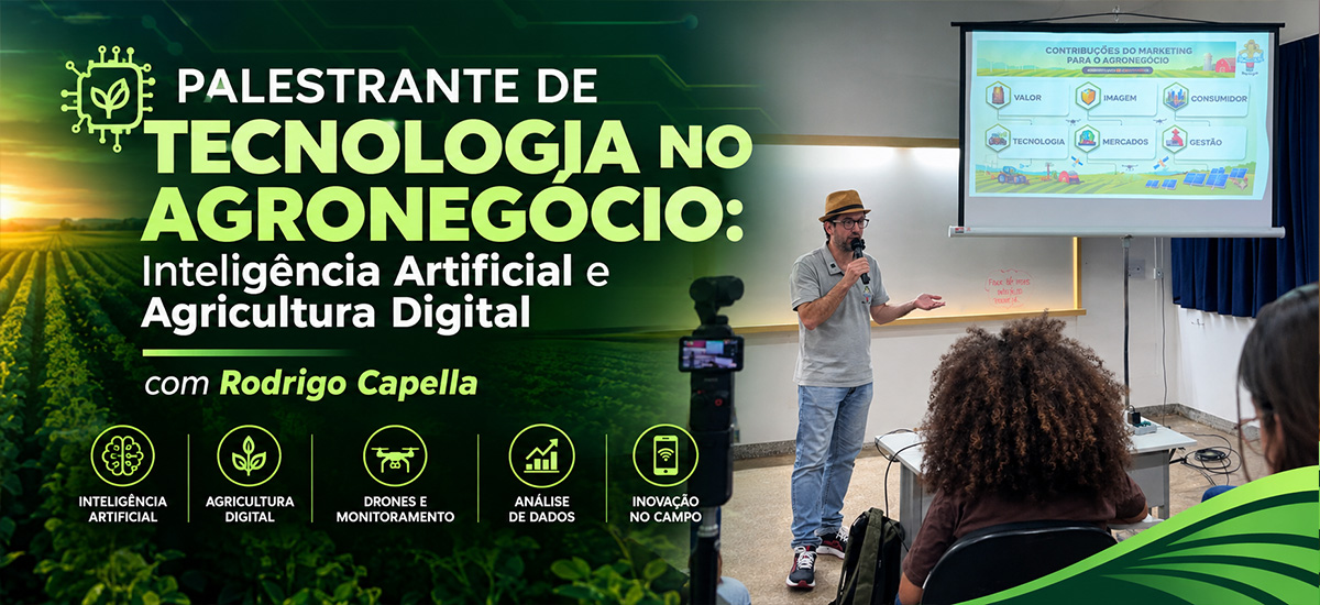 Palestrante de Tecnologia no Agronegócio com Rodrigo Capella slide